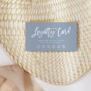Dusty Blue Modern Script Treuekarte