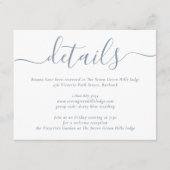Dusty Blue Modern Script Wedding Begleitkarte (Vorderseite)
