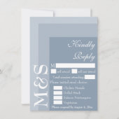 Dusty Blue Modern Script Wedding RSVP Card Dankeskarte (Vorderseite)