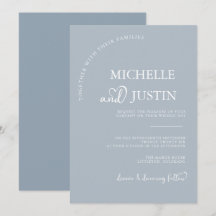 Dusty Blue Modern Simple Minimalistisch Wedding
