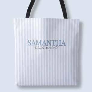 Dusty Blue Modern Strickskript Bridesmaid Name Tasche
