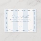 Dusty Blue Modern Stripe Diaper Raffle Ticket Begleitkarte (Vorderseite)