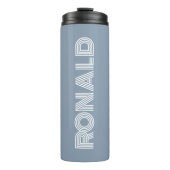 Dusty Blue Modern Typografy Personalisiert Name Thermosbecher (Vorderseite)