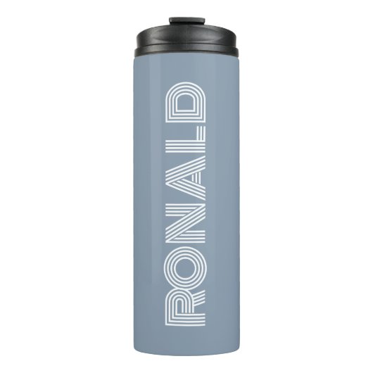 Dusty Blue Modern Typografy Personalisiert Name Thermosbecher (Vorderseite)