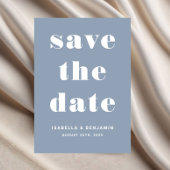 Dusty Blue Modern Typografy Wedding Save The Date