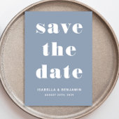 Dusty Blue Modern Typografy Wedding Save The Date