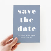 Dusty Blue Modern Typografy Wedding Save The Date
