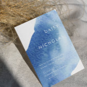 Dusty Blue Modern Watercolor Wedding Einladung