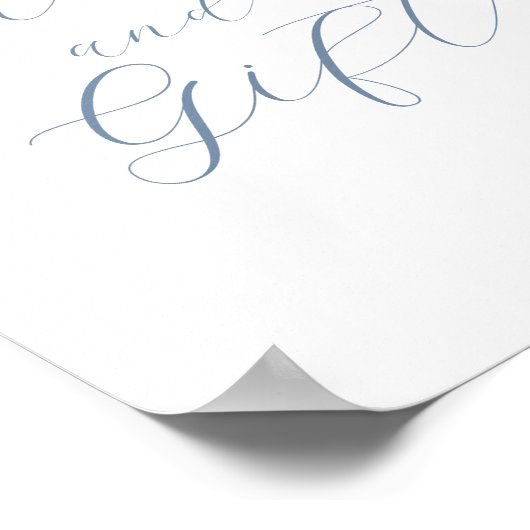 Dusty Blue Modern Wedding Cards und Geschenkschild Poster (Ecke)