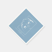 Dusty Blue Modern Wedding Monogram Serviette (Ecke)