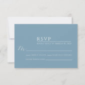 Dusty Blue Modern Wedding RSVP Card Karte (Vorderseite)