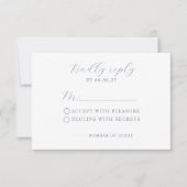 Dusty Blue Modern Wedding RSVP Card Karte (Vorderseite)