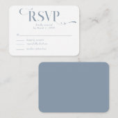 Dusty Blue Modern Wedding RSVP Enclosure Card Begleitkarte (Vorne/Hinten)