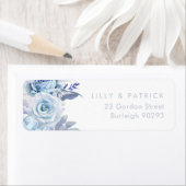 Dusty Blue Modern Wedding Rücksendeadresse (Insitu)