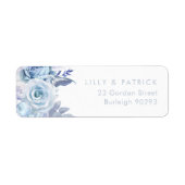 Dusty Blue Modern Wedding Rücksendeadresse (Vorne)