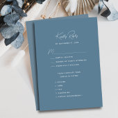 Dusty Blue Modern Whimsical Script Wedding RSVP Karte