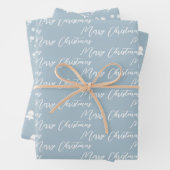 Dusty Blue & Modern White Christmas Tree Geschenkpapier Set (Beispiel)