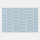 Dusty Blue & Modern White Christmas Tree Geschenkpapier Set (Vorderseite)