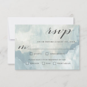 Dusty Blue Moderne Abstrakte UAWG mit Entrees RSVP Karte