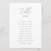 Dusty Blue Moderne elegante Hochzeitstisch-Sitzkar (Vorderseite)