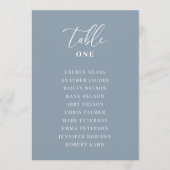 Dusty Blue Moderne elegante Hochzeitstisch-Sitzkar (Vorderseite)