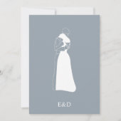 Dusty Blue moderne Handgemälde Couple Wedding Einladung (Vorderseite)