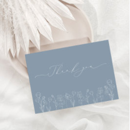 Dusty Blue moderne Hochzeit Danke Card