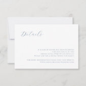 Dusty Blue moderne Wedding Details Card RSVP Karte (Vorderseite)