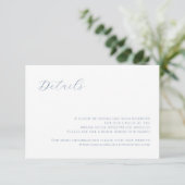 Dusty Blue moderne Wedding Details Card RSVP Karte (Stehend Vorderseite)