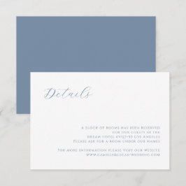 Dusty Blue moderne Wedding Details Card RSVP Karte