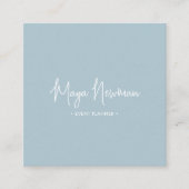 DUSTY BLUE Moderner CHIC Minimal QR Code Quadratische Visitenkarte (Vorderseite)