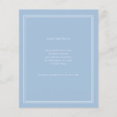 Dusty blue monogram budget wedding Save the Date Flyer (Hinten)