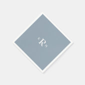 Dusty Blue Monogram Cocktail Napkins Serviette (Ecke)