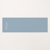 Dusty Blue Monogram Custom Simple Yogamatte (Rückseite (Horizontal))