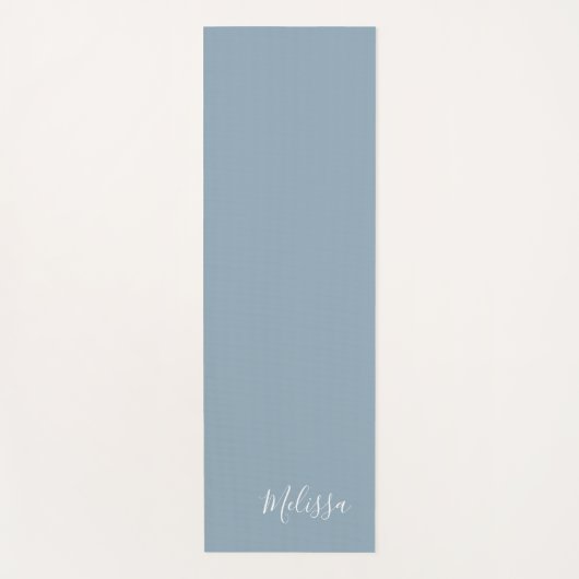 Dusty Blue Monogram Custom Simple Yogamatte (Vorderseite)