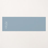 Dusty Blue Monogram Custom Simple Yogamatte (Vorderseite (Horizontal))
