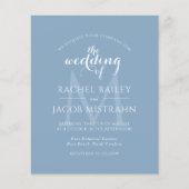 Dusty Blue Monogram Foto Hochzeitseinladung (Vorderseite)