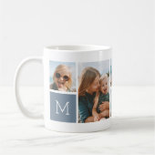 Dusty Blue | Monogram Grid Foto Collage Kaffeetasse (Links)