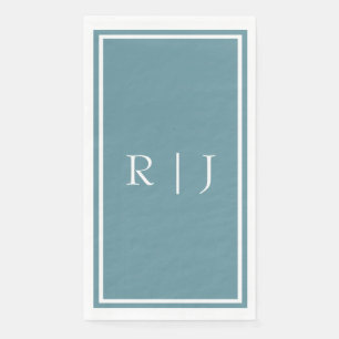 Dusty Blue Monogram Individuelle Name Simple Weddi Serviette