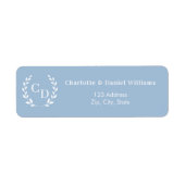 Dusty blue monogram initials wreath return address (Vorne)