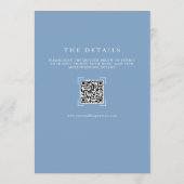 Dusty Blue Monogram QR Code All In One Wedding Einladung (Rückseite)