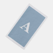Dusty Blue Monogram Simple Modern Individuelle Nam Serviette (Ecke)