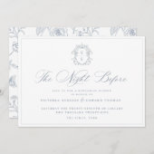 Dusty Blue Monogram Wappen The Night Before Invasi Save The Date (Vorne/Hinten)