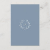 Dusty Blue Monogram Wedding Begleitkarte (Rückseite)