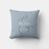 Dusty Blue Monogram Wedding Kissen (Vorderseite)