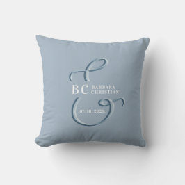 Dusty Blue Monogram Wedding Kissen