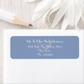 Dusty Blue Monogram Wedding Modern Rücksendeadress (Insitu)