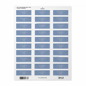 Dusty Blue Monogram Wedding Modern Rücksendeadress (Vorne)