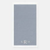 Dusty Blue Monogram Wedding Paper Handtücher Serviette (Vorderseite)