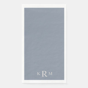 Dusty Blue Monogram Wedding Paper Handtücher Serviette